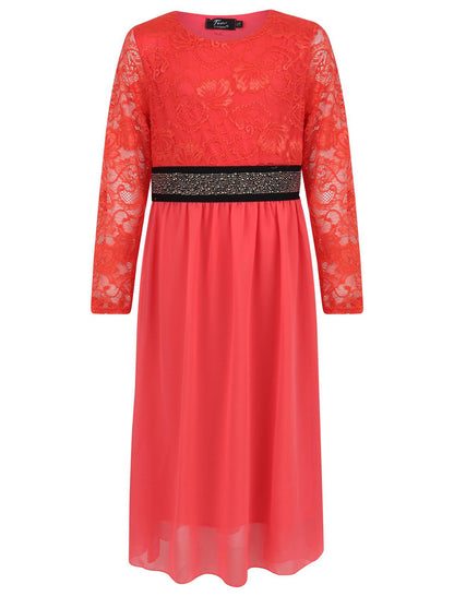 Girls Floral Lace Maxi Dress