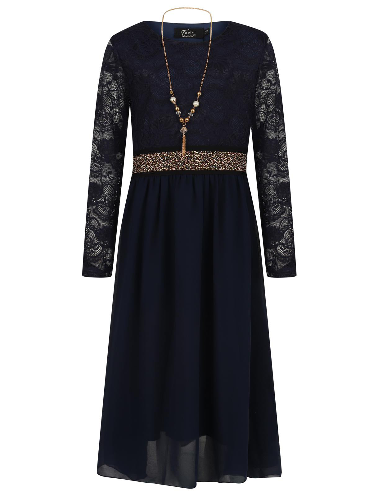 Girls Floral Lace Maxi Dress
