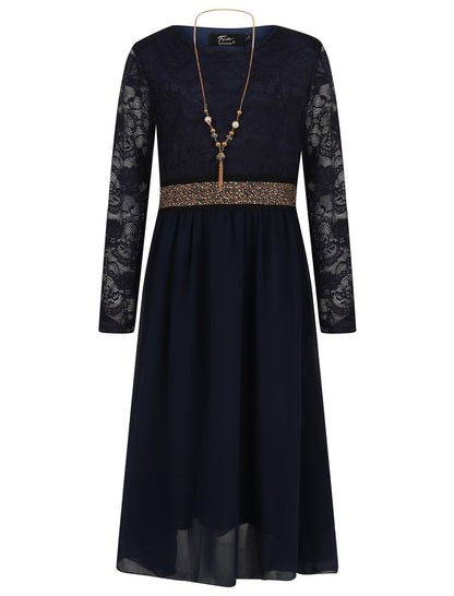 Girls Floral Lace Maxi Dress