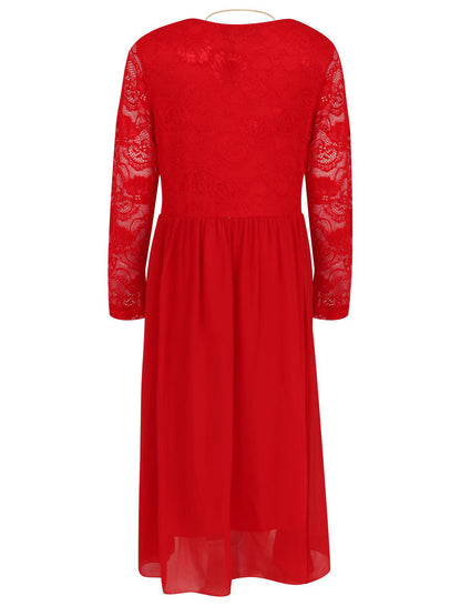 Girls Floral Lace Maxi Dress