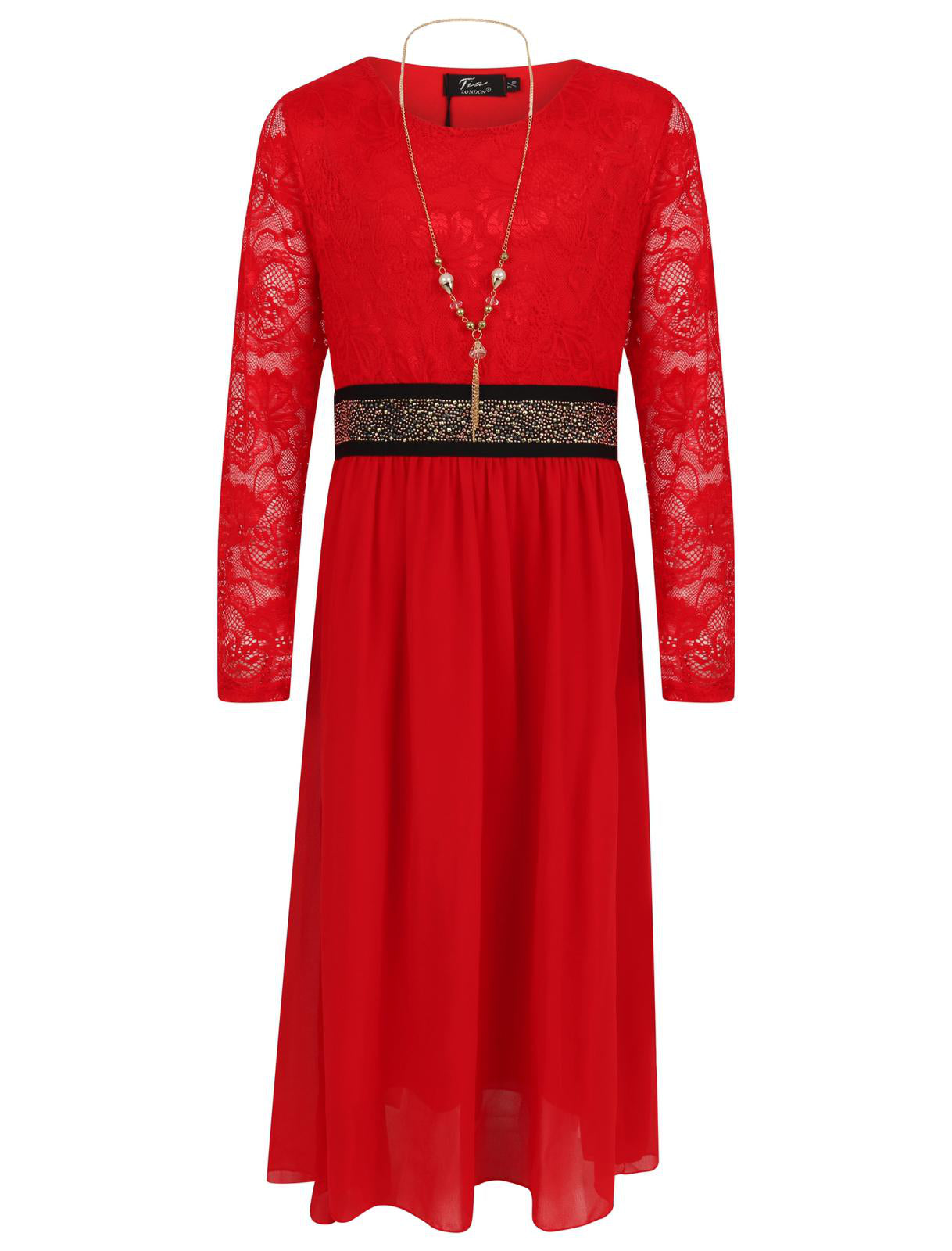Girls Floral Lace Maxi Dress