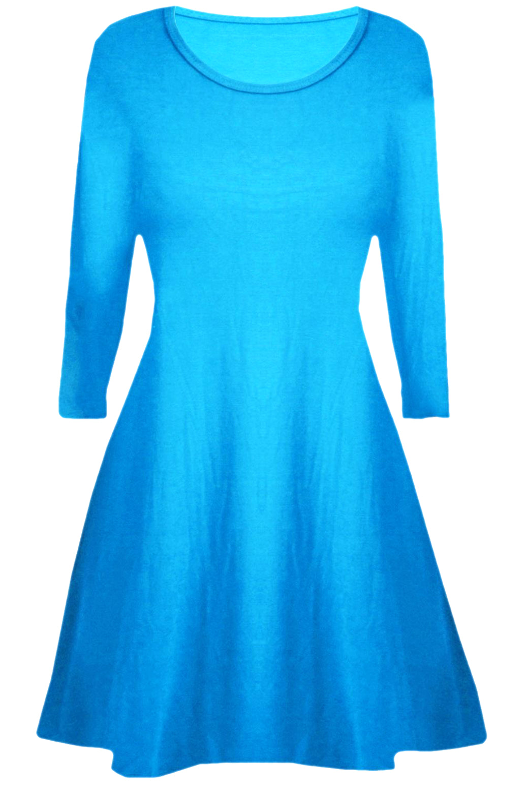 Girls Plain Swing Dress - Turquoise