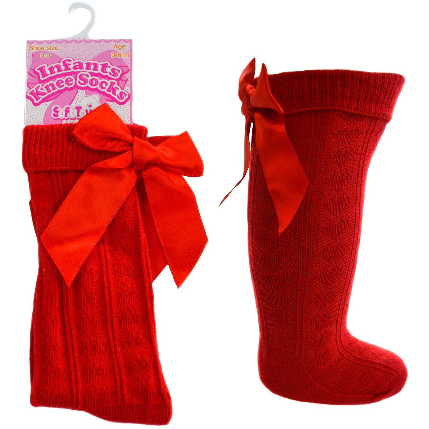 Girls Bow Ribbon Knee Socks