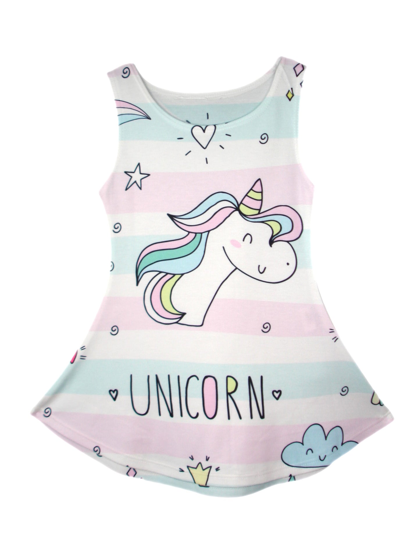 Girls Unicorn Summer Swing Dress