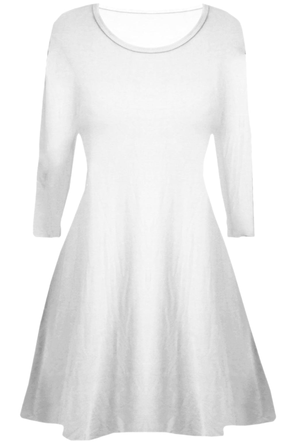Girls Plain Swing Dress - White