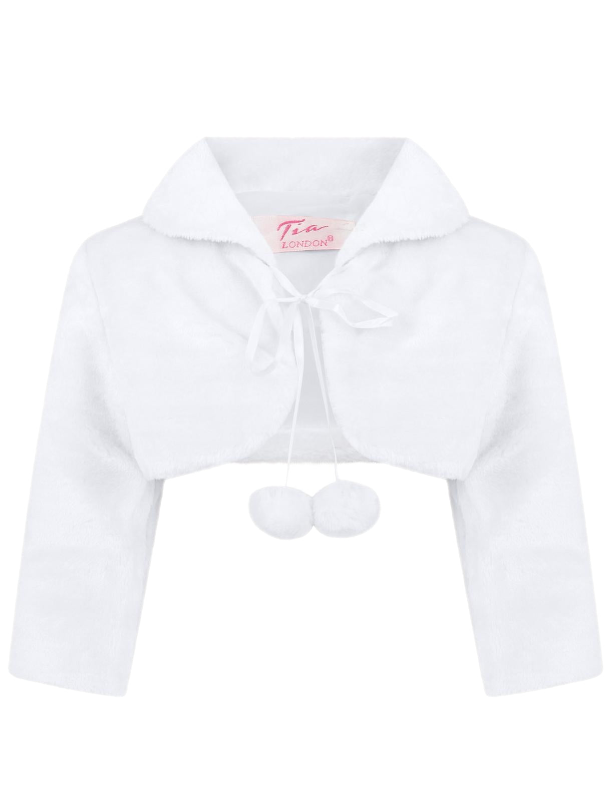 Girls Fur Pom Pom Bolero