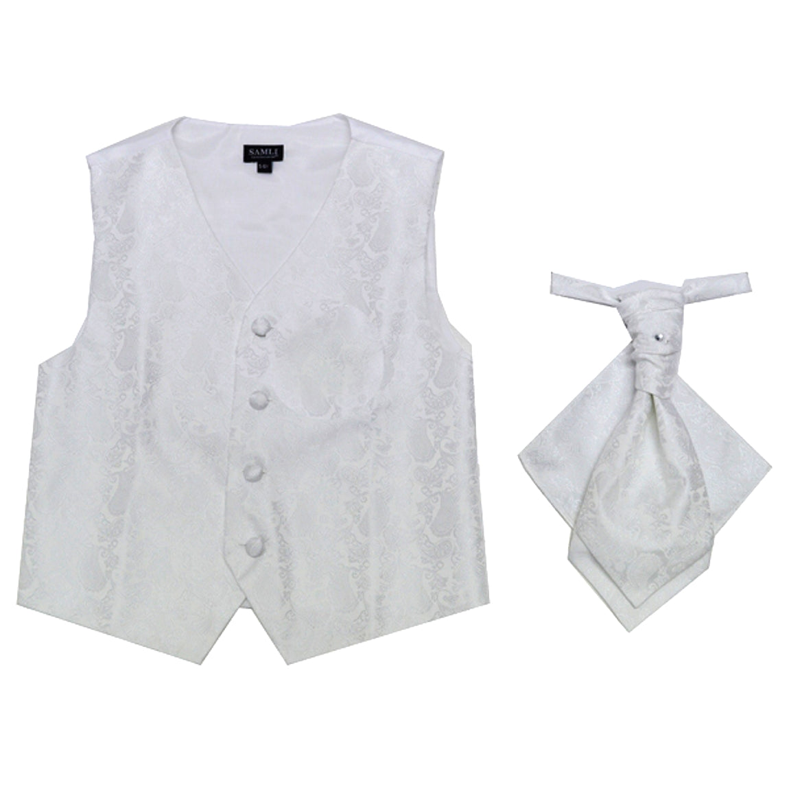 Boys 2 Piece Paisley Waistcoat Cravat Set