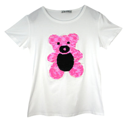 Girls Animal Sequin T-Shirts