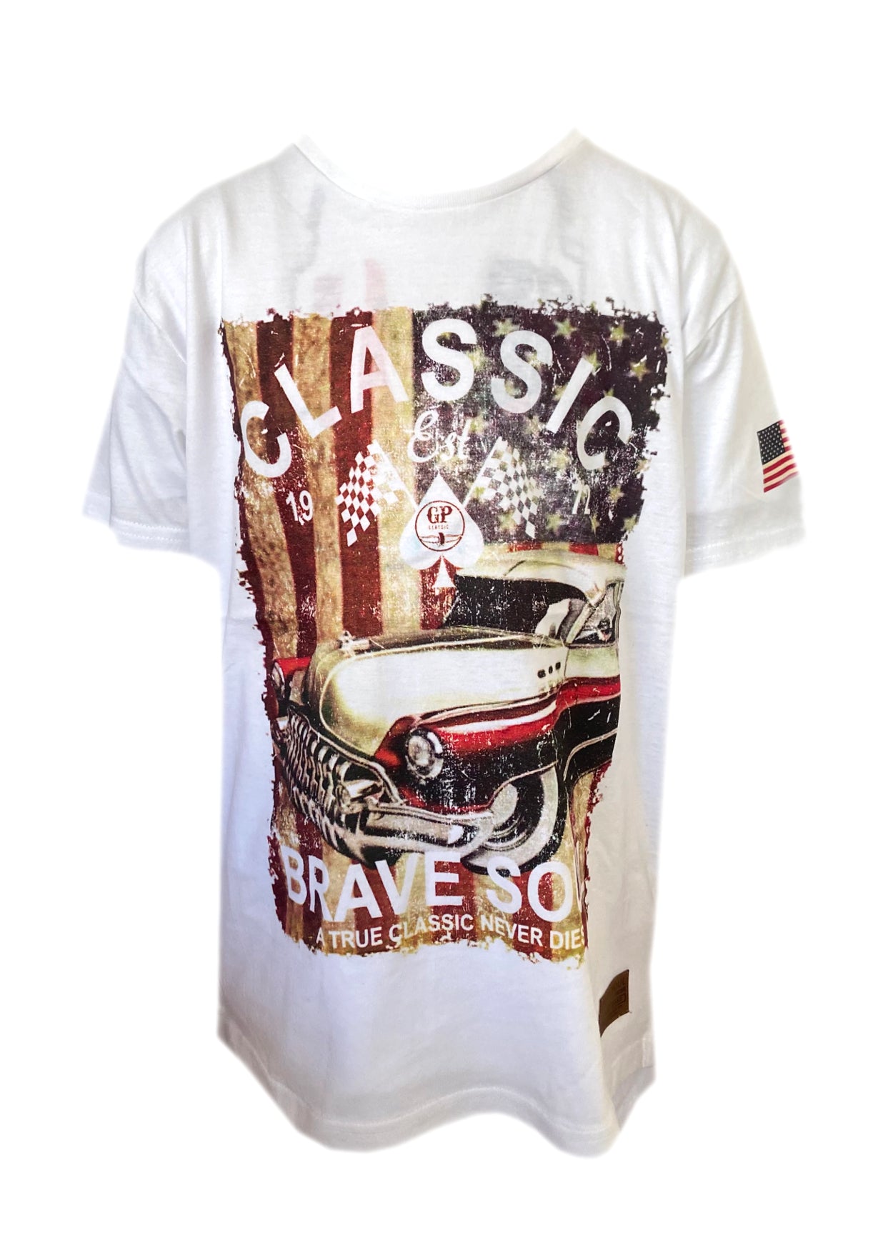 Boys Brave Soul Novelty T-Shirts - White Buick