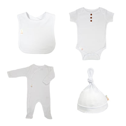 Baby Bodysuit Ribbed Sleepsuit Beanie Hat Bib