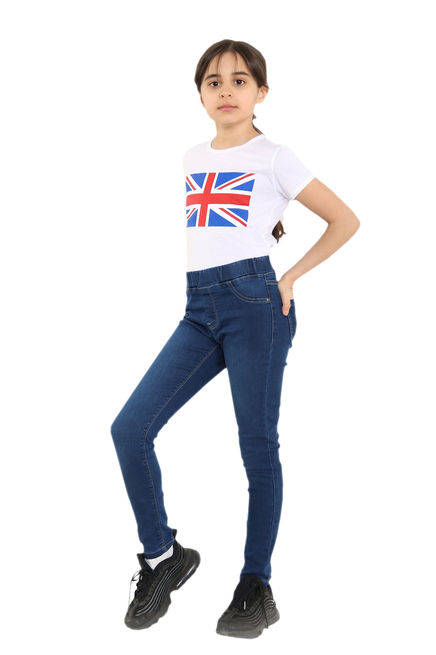 Girls Union Jack Flag T-Shirt Great Britain Coronation Leggings