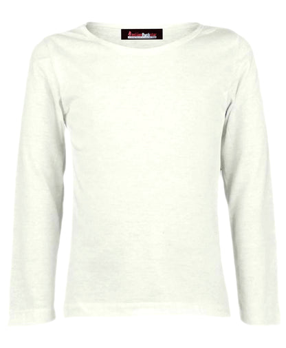 Girls Basic Long Sleeve Tops - White