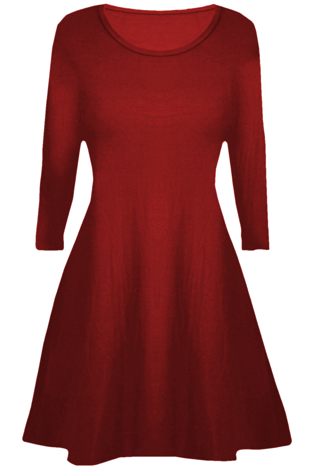 Girls Plain Swing Dress - Wine