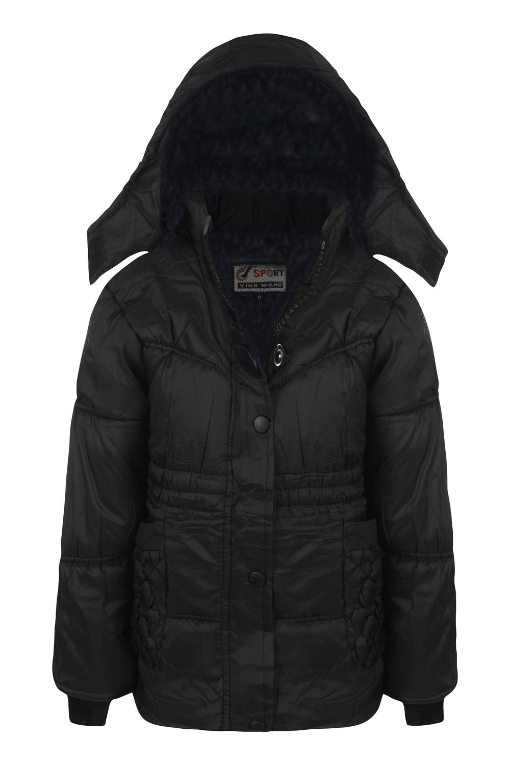 Girls Quilted School Jacket - Black
