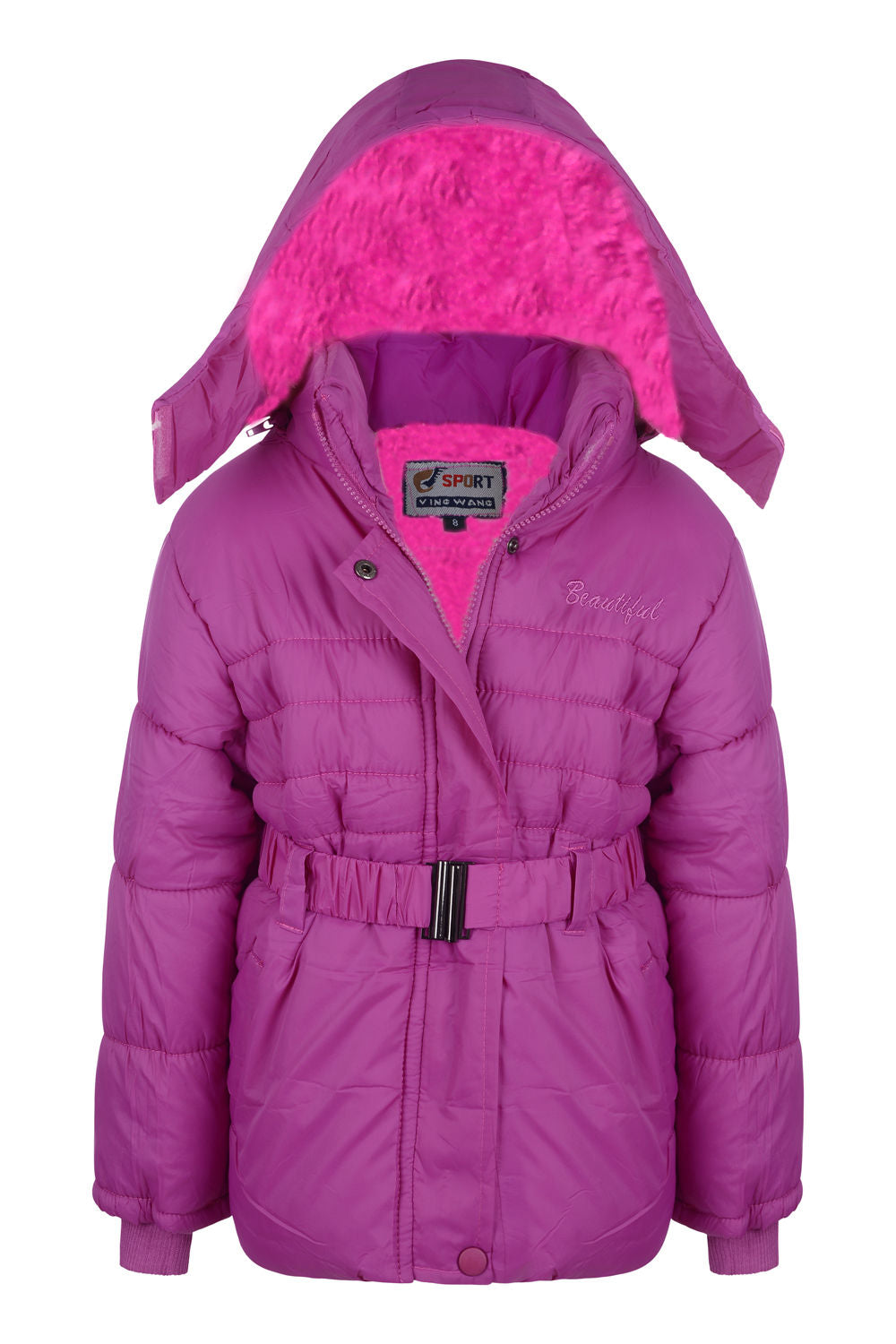 Girls Quilted School Jacket - Pink