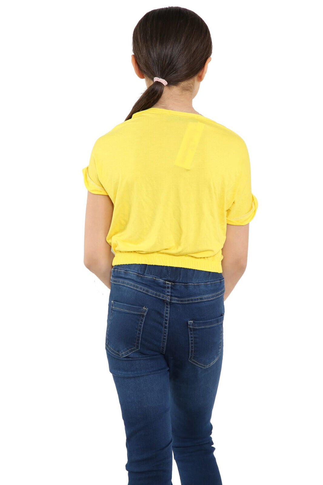 Girls Batwing Neon Crop Top T-Shirt