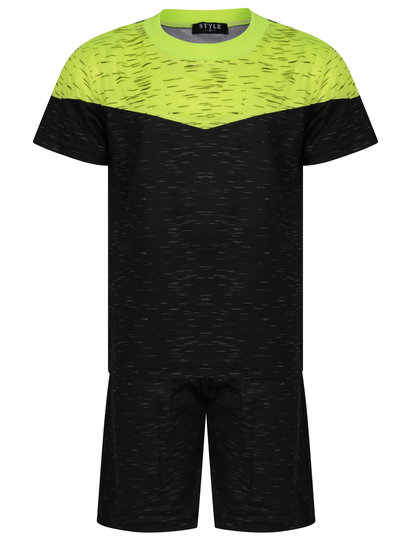Boys Two Toned T-Shirt & Shorts Set - Yellow