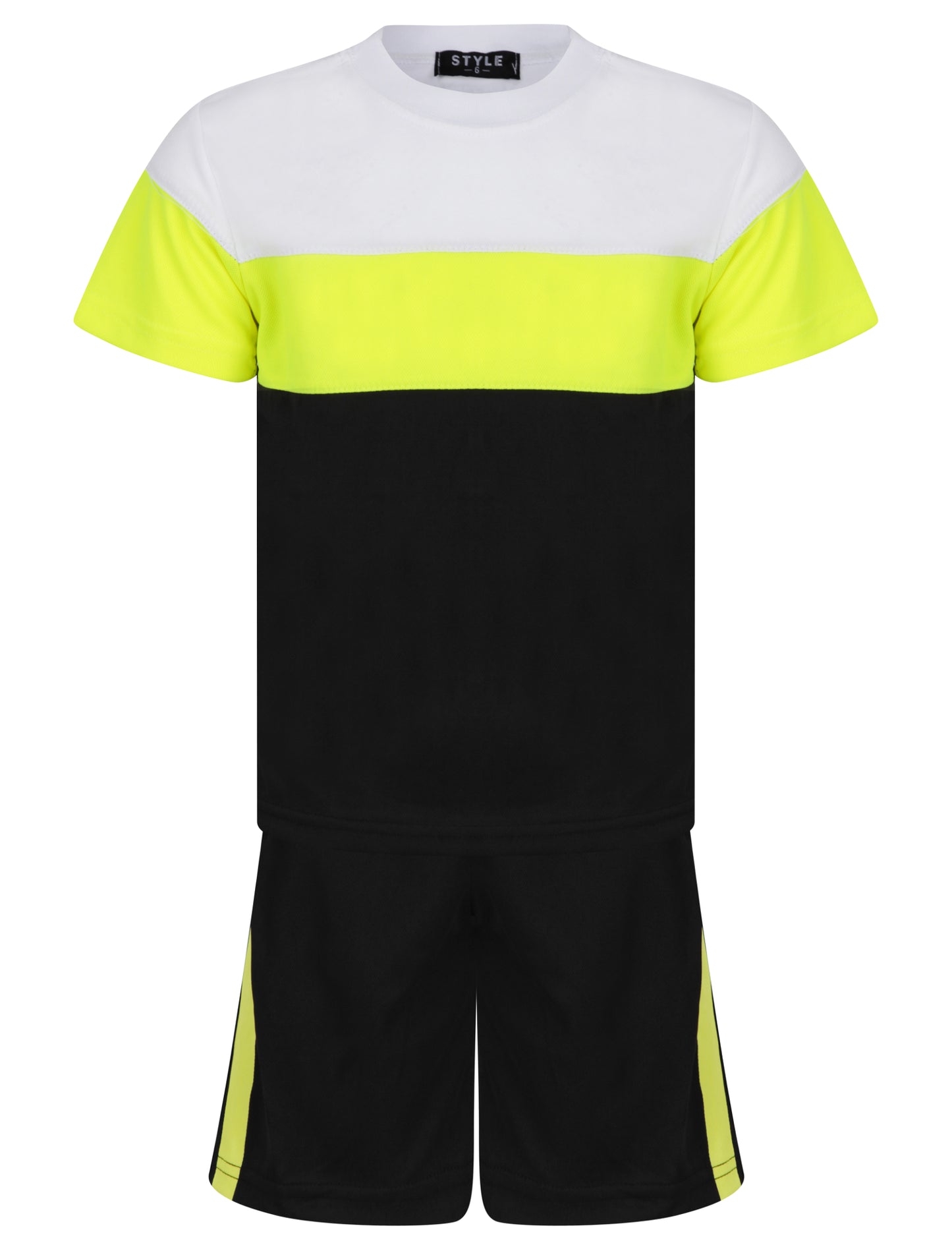 Boys Two Toned T-Shirt & Shorts Set - Yellow