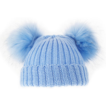 Baby Knitted Pom Pom Hat Boy Girl Winter Bobble Mummy Daddy Prince Princess 0-12