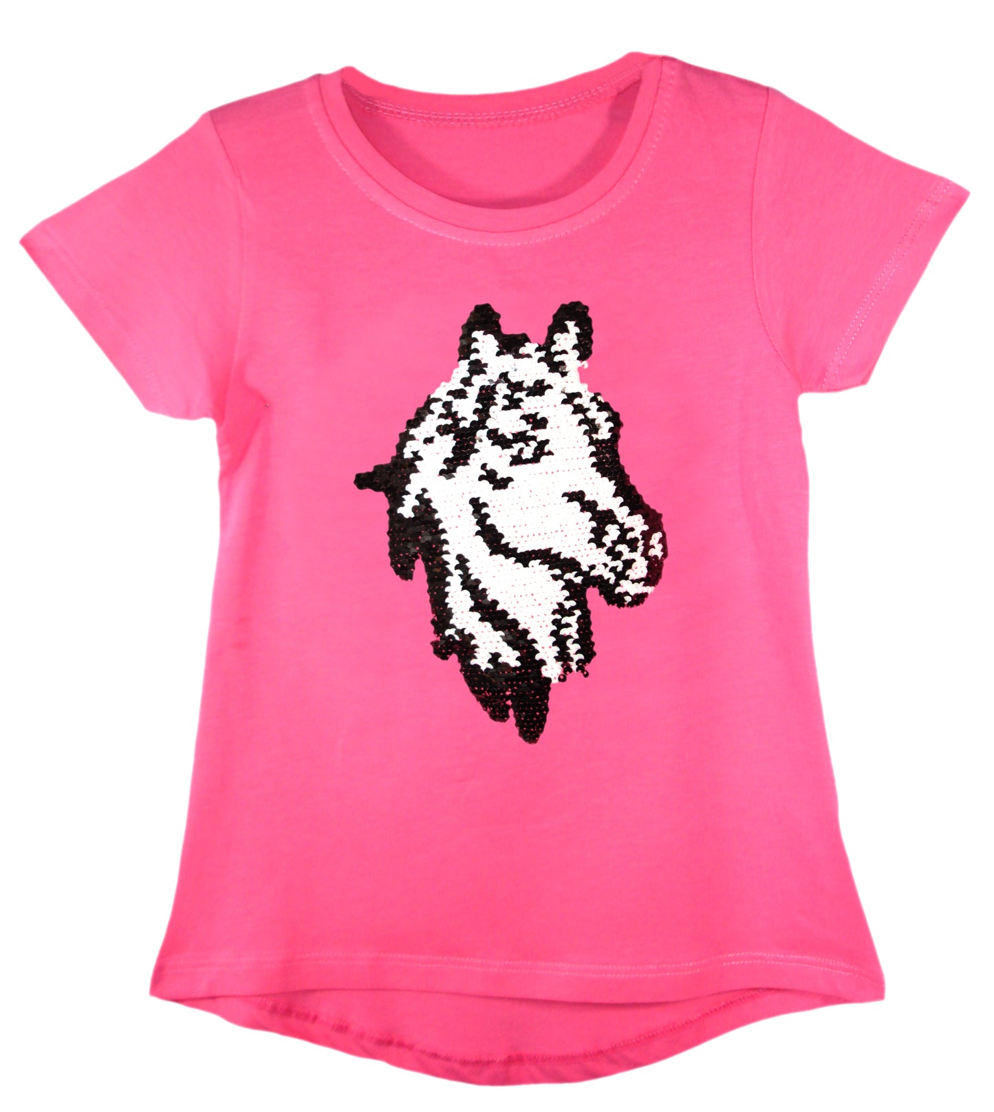 Girls Shiny Sequin Face T-Shirt