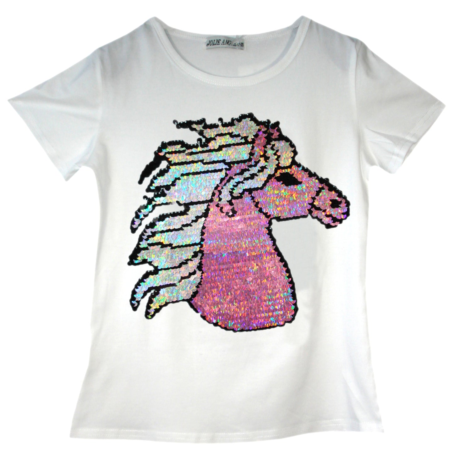 Girls Animal Sequin Brush Changing T-Shirts