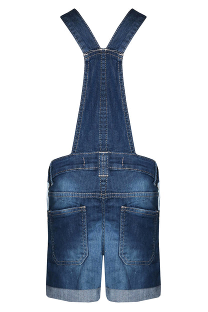Girls Denim Dungarees - Dark Blue