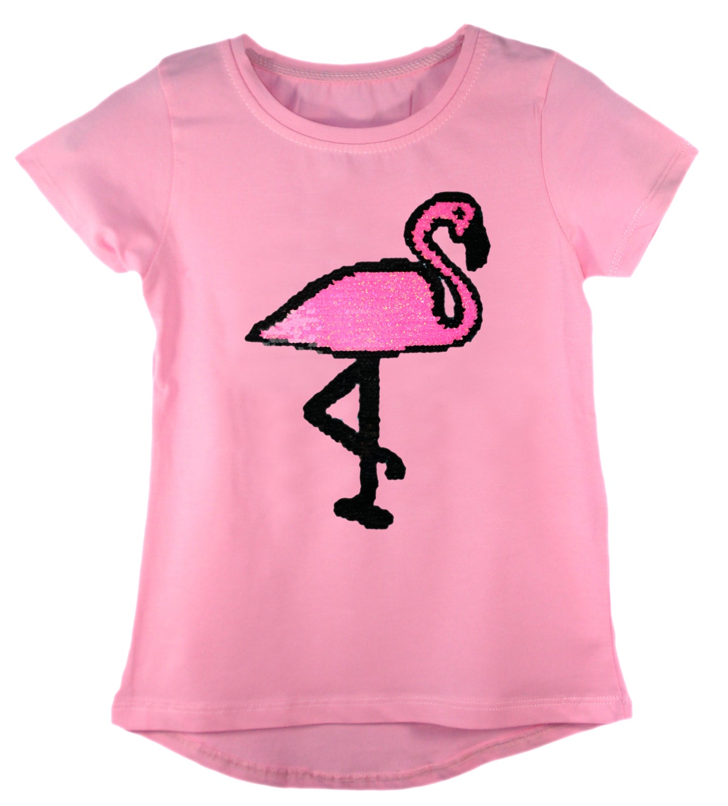 Girls Shiny Sequin Face T-Shirt