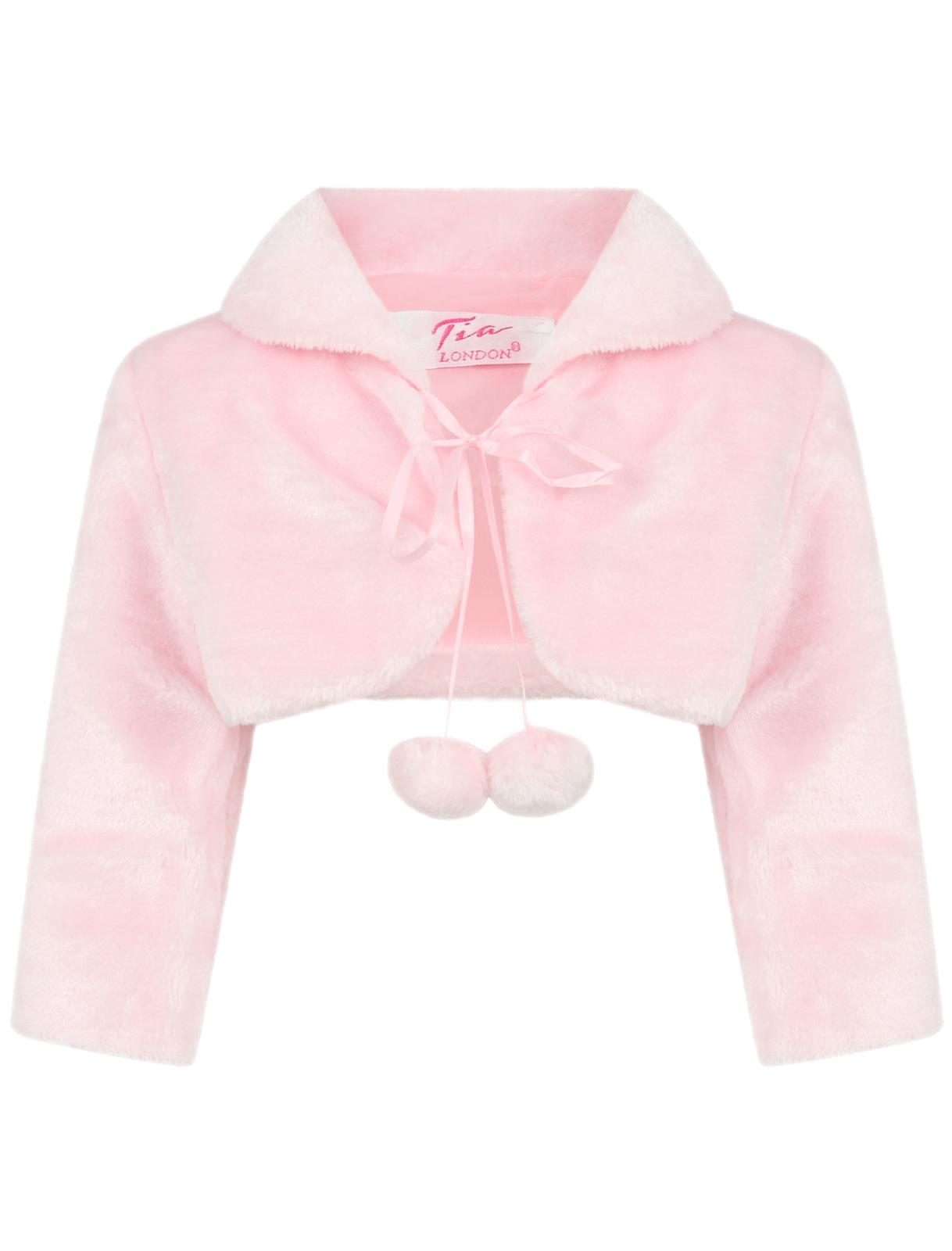 Girls Fur Pom Pom Bolero