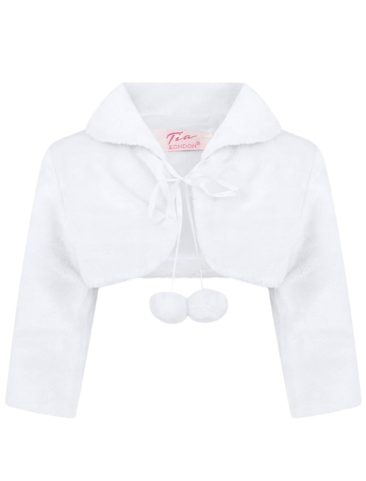Girls Fur Pom Pom Bolero