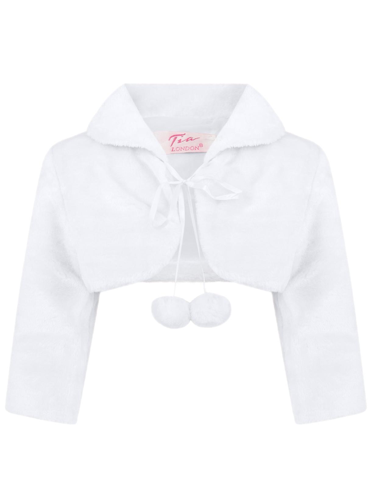 Girls Fur Pom Pom Bolero