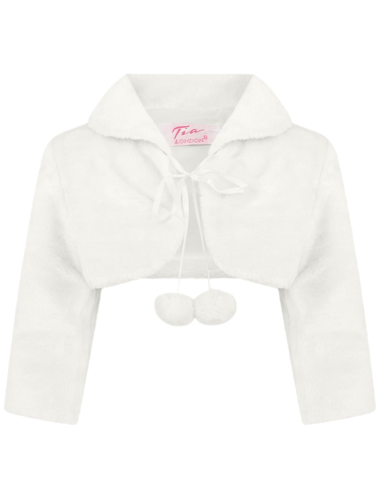 Girls Fur Pom Pom Bolero