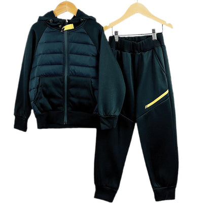 Boys Tracksuits Hooded Padded Stripes Outfits Streetwear