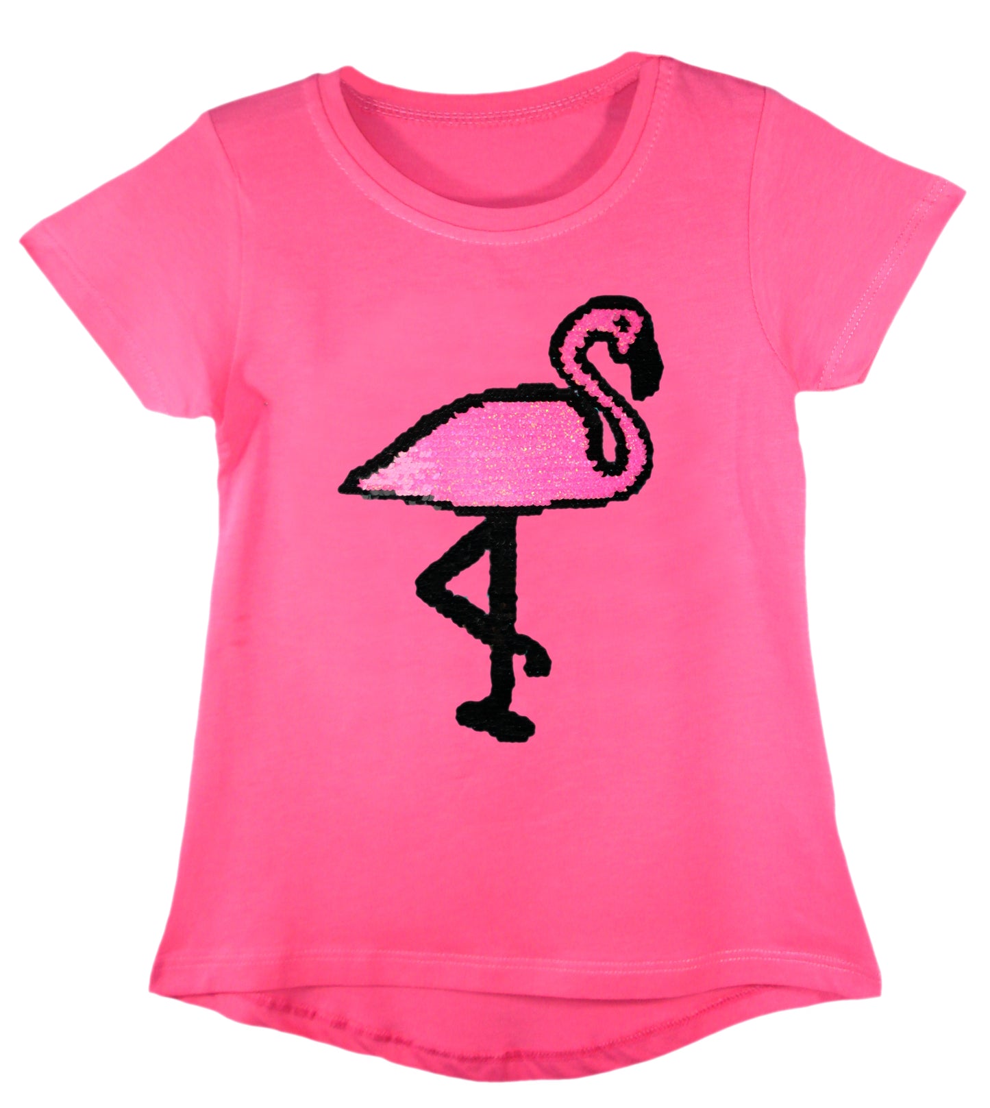 Girls Shiny Sequin Face T-Shirt