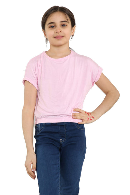 Girls Batwing Neon Crop Top T-Shirt