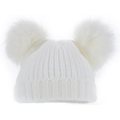 Baby Knitted Pom Pom Hat Boy Girl Winter Bobble Mummy Daddy Prince Princess 0-12