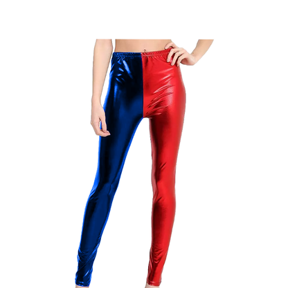 Girls Harley Quinn Leggings Red Blue 3-14 years