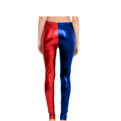 Girls Harley Quinn Leggings Red Blue 3-14 years