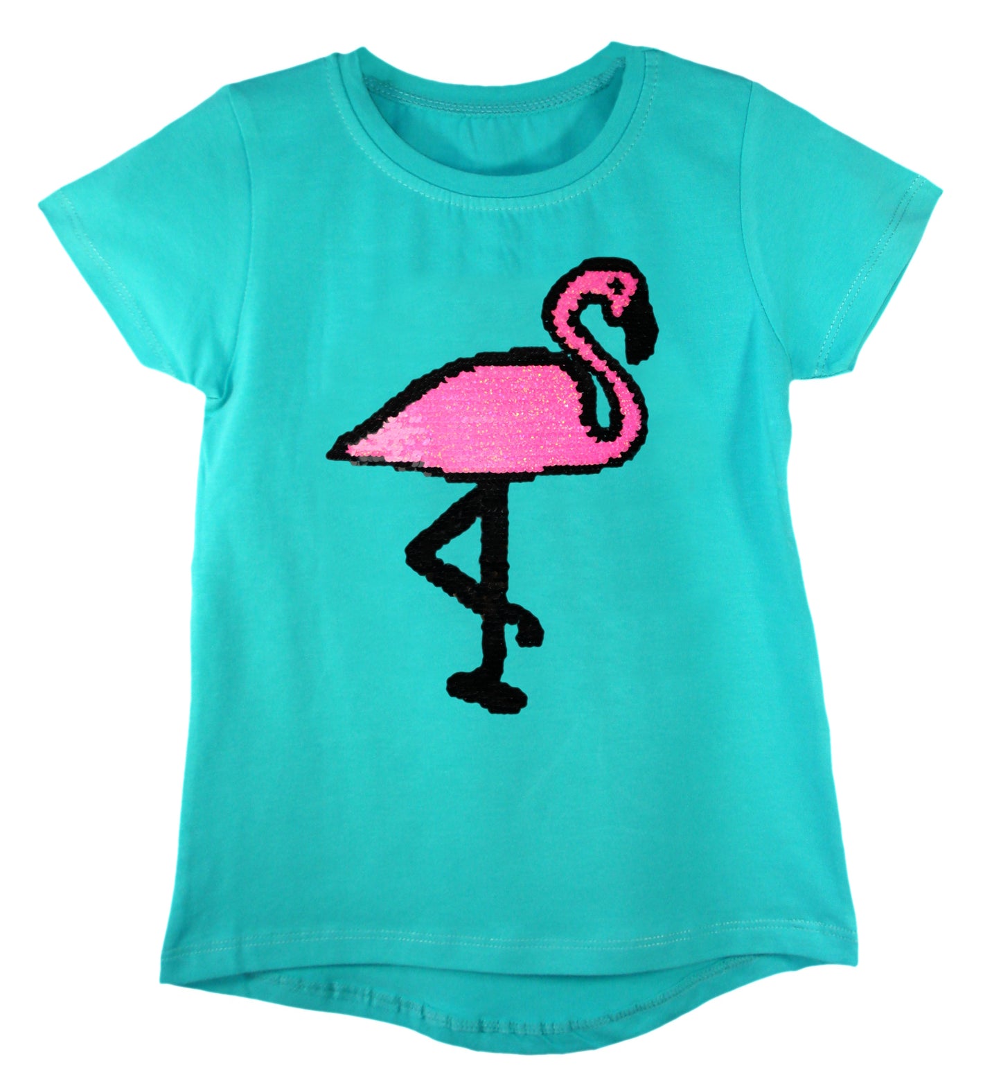 Girls Shiny Sequin Face T-Shirt
