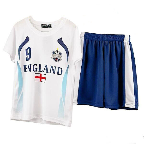 Kids England Football Kit T-Shirts & Shorts Set Outfit Gift