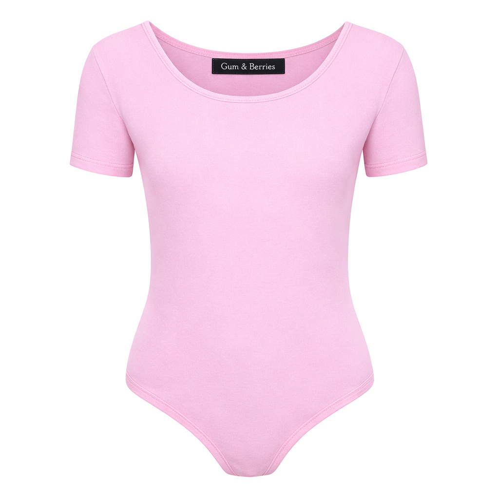 Girls Dance Leotard Plain Microfibre Stretchy Ballet Short Sleeve Bodysuit Gym