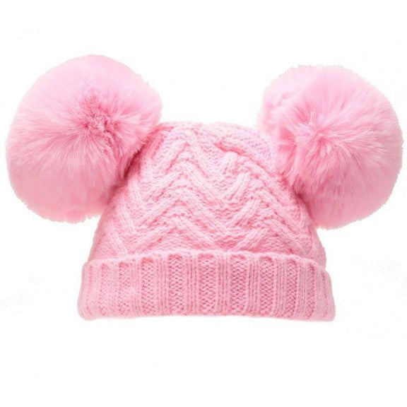 Baby Girl / Boy Cable Knit Bobble Beanie Hat Princess Prince Winter Cap
