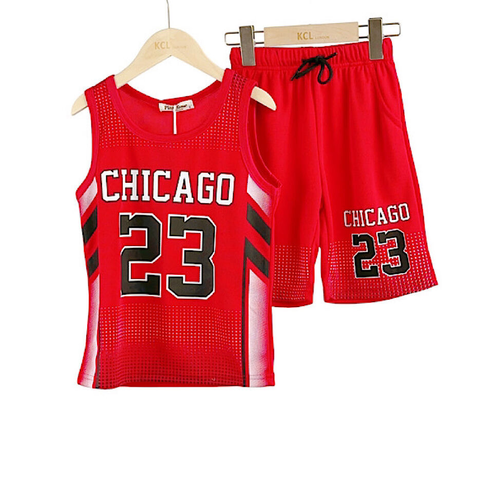 Kids Boys Basketball Vest & Shorts Set Training Casual Jersey Summer Top 2 Piece