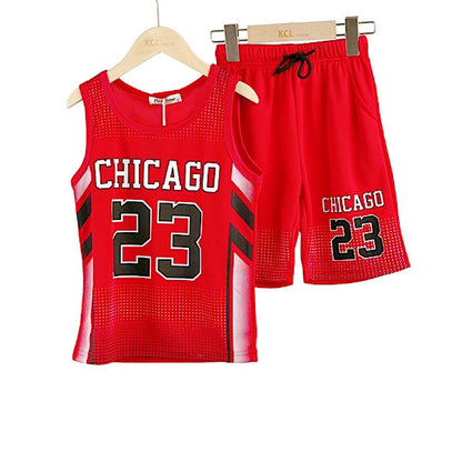 Kids Boys Basketball Vest & Shorts Set Training Casual Jersey Summer Top 2 Piece