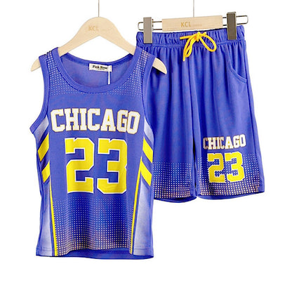 Kids Boys Basketball Vest & Shorts Set Training Casual Jersey Summer Top 2 Piece