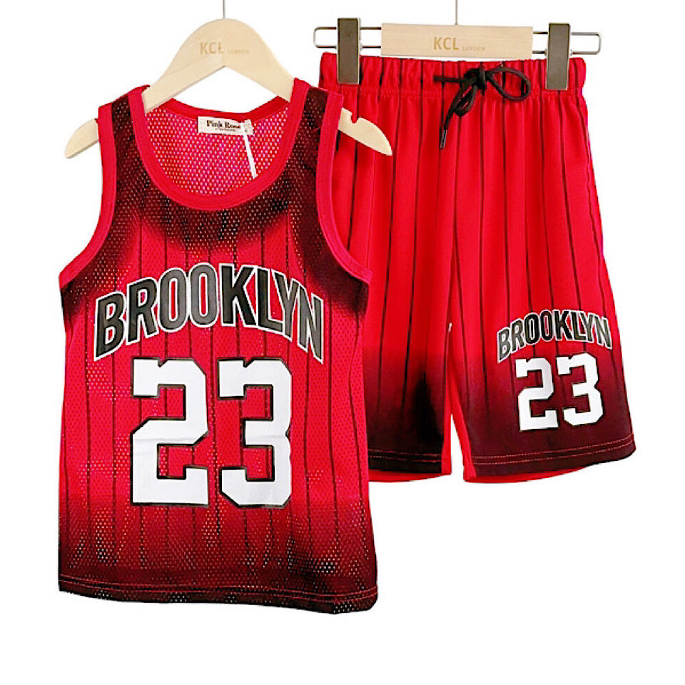 Kids Boys Basketball Vest & Shorts Set Training Casual Jersey Summer Top 2 Piece