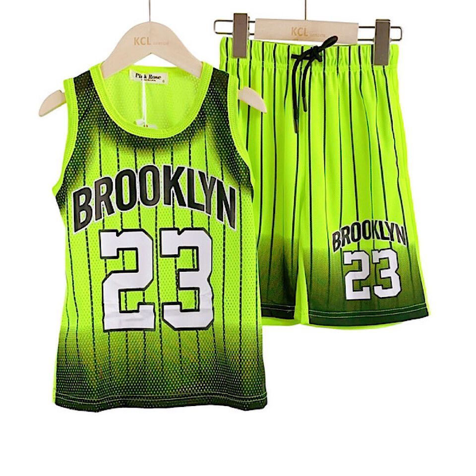 Kids Boys Basketball Vest & Shorts Set Training Casual Jersey Summer Top 2 Piece
