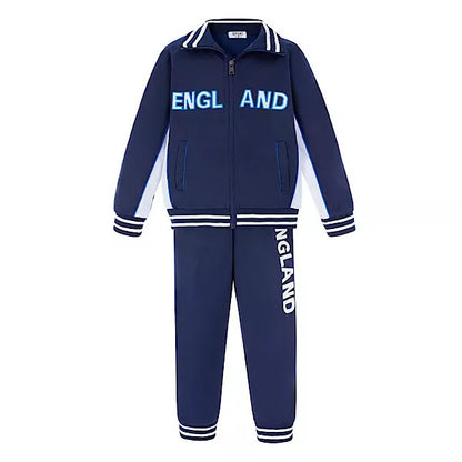 Boys Sports Tracksuit Outfit Kit Top Trousers England Football Soccer