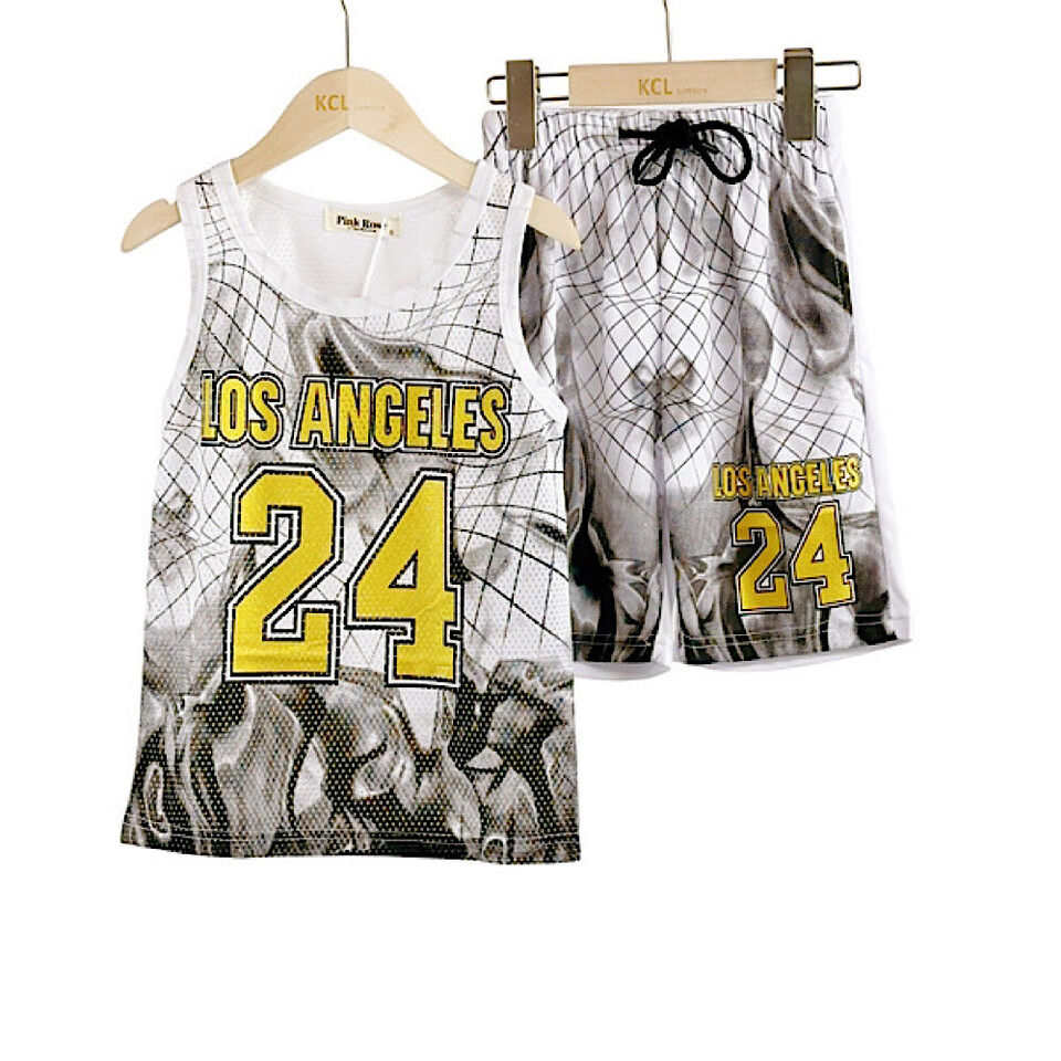 Kids Boys Basketball Vest & Shorts Set Training Casual Jersey Summer Top 2 Piece