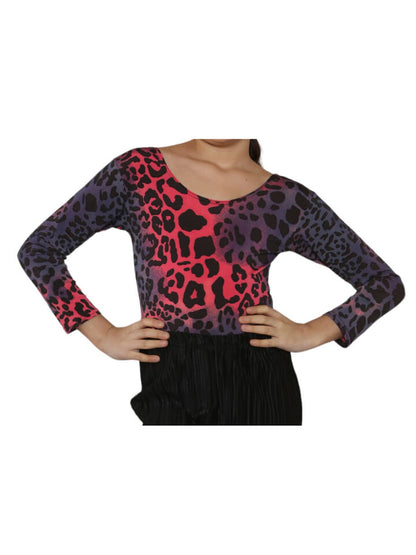 Girls Leotard Bodysuit Childrens Tie Dye Leopard Gymnastics Dance Ballet