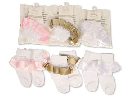 Baby Infant Socks Ankle Height With Frills 0 - 18 Months Babies Infant